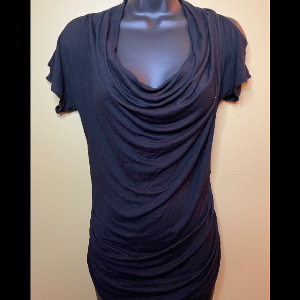 Black Mock Turtleneck T-Shirt